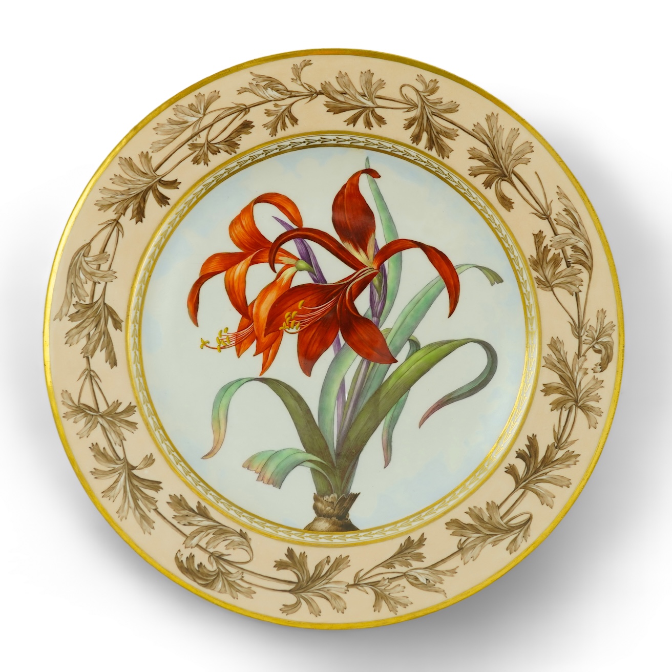 A KPM Berlin Aztec lily botanical specimen plate, c.1806-9
